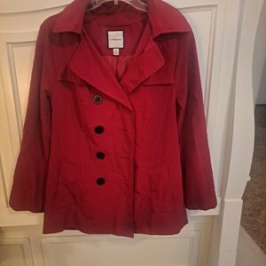 Calvin Klein Women's Bold Red Trench Coat